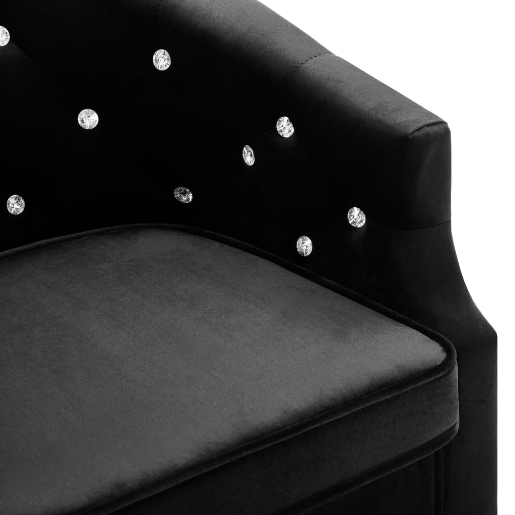 Fauteuil en velours noir