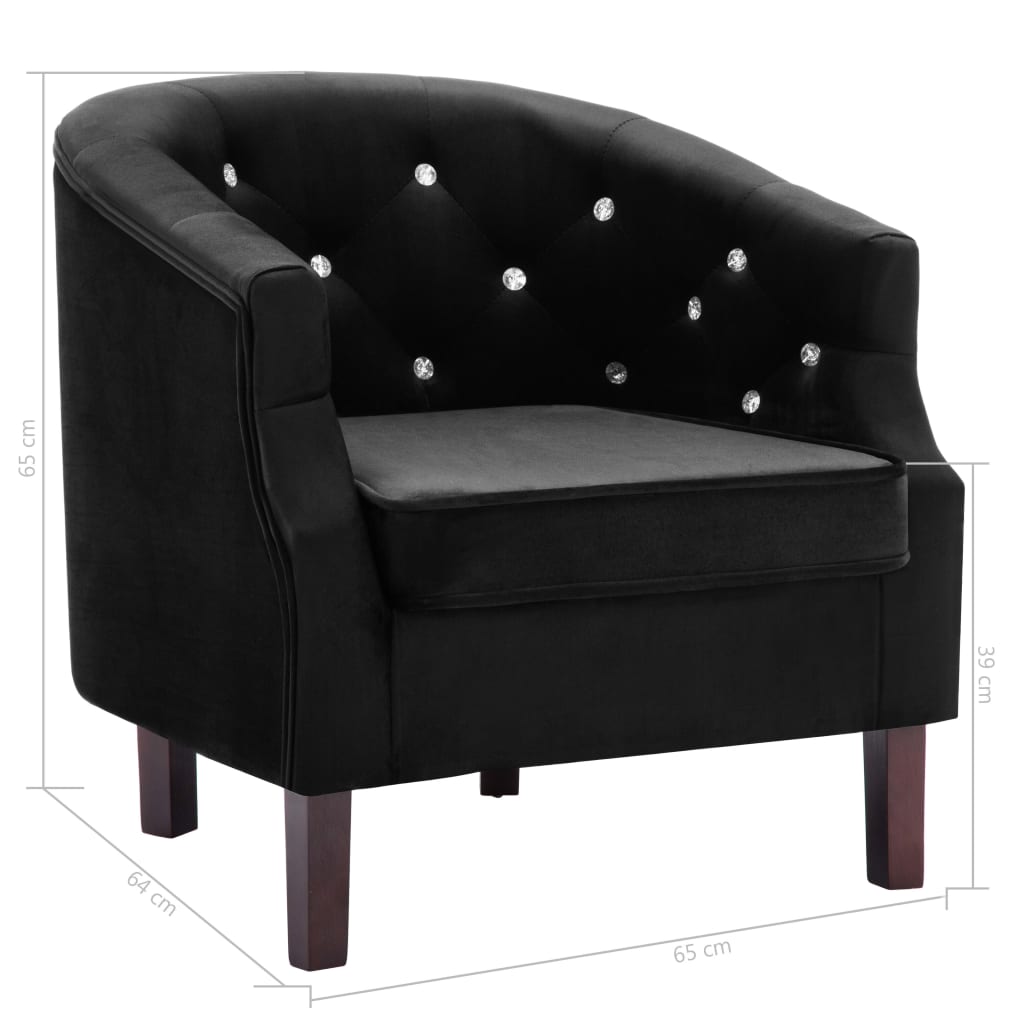 Fauteuil en velours noir