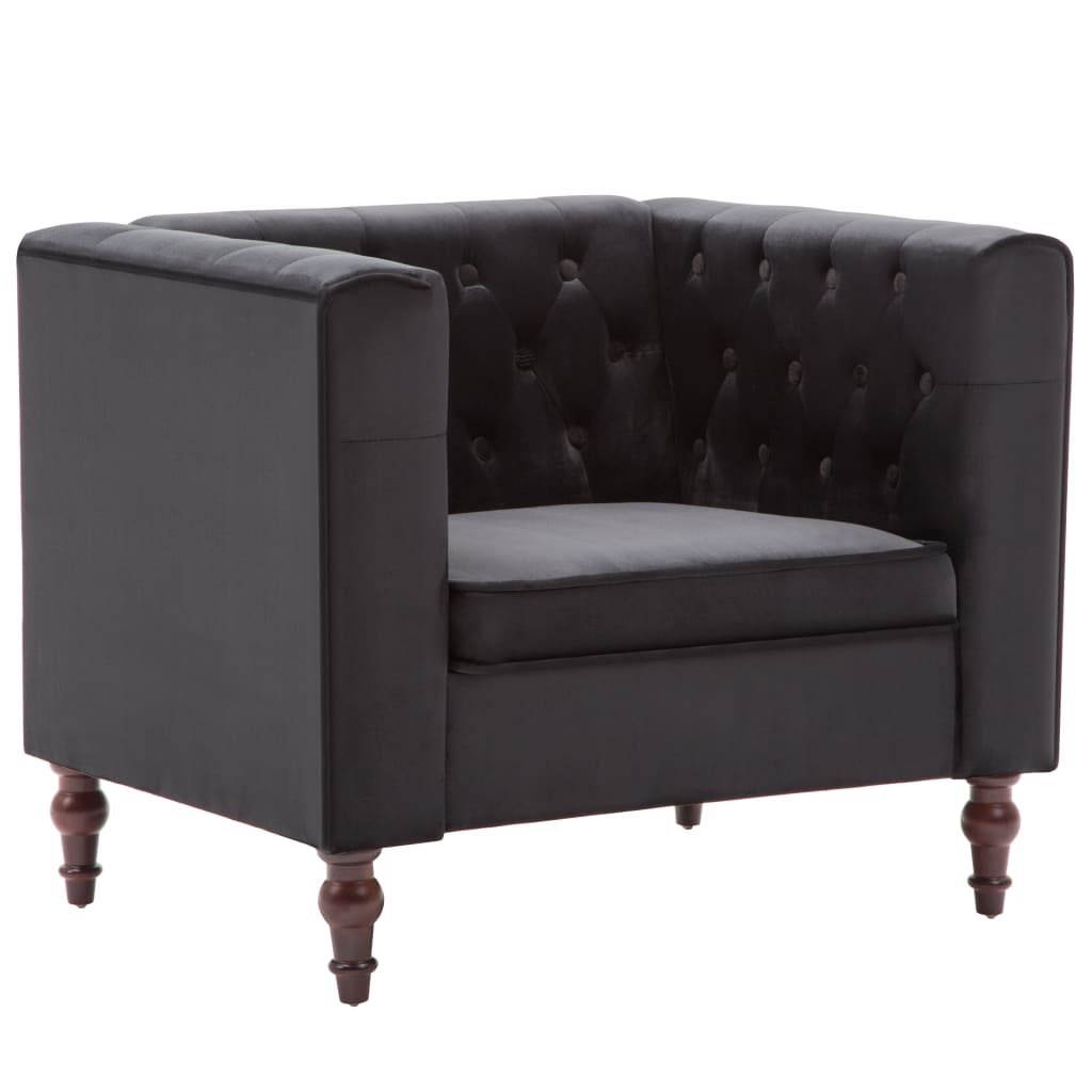 Fauteuil en velours noir