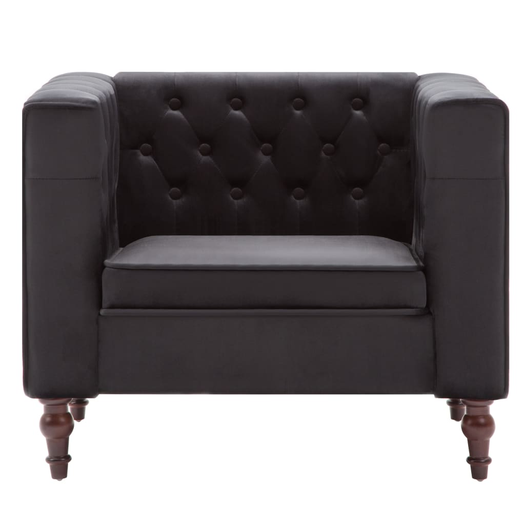 Fauteuil en velours noir