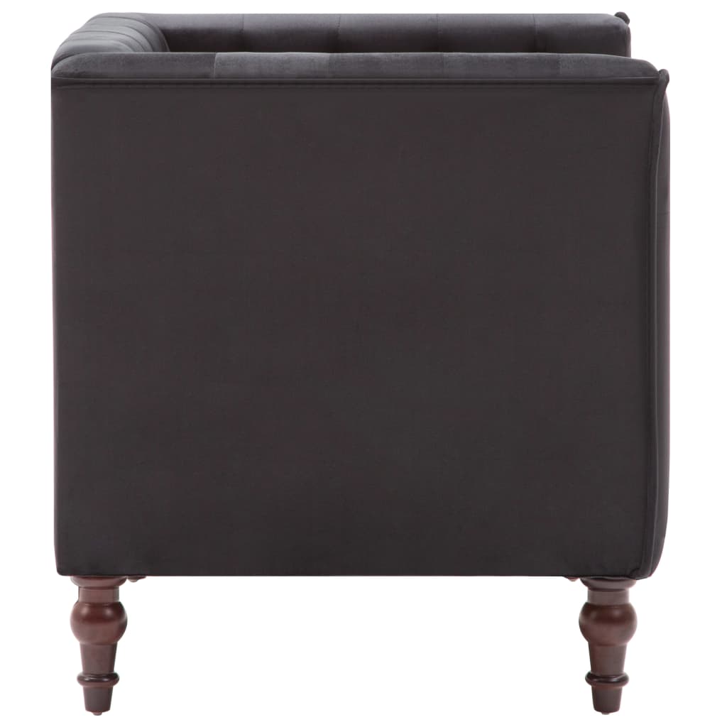 Fauteuil en velours noir