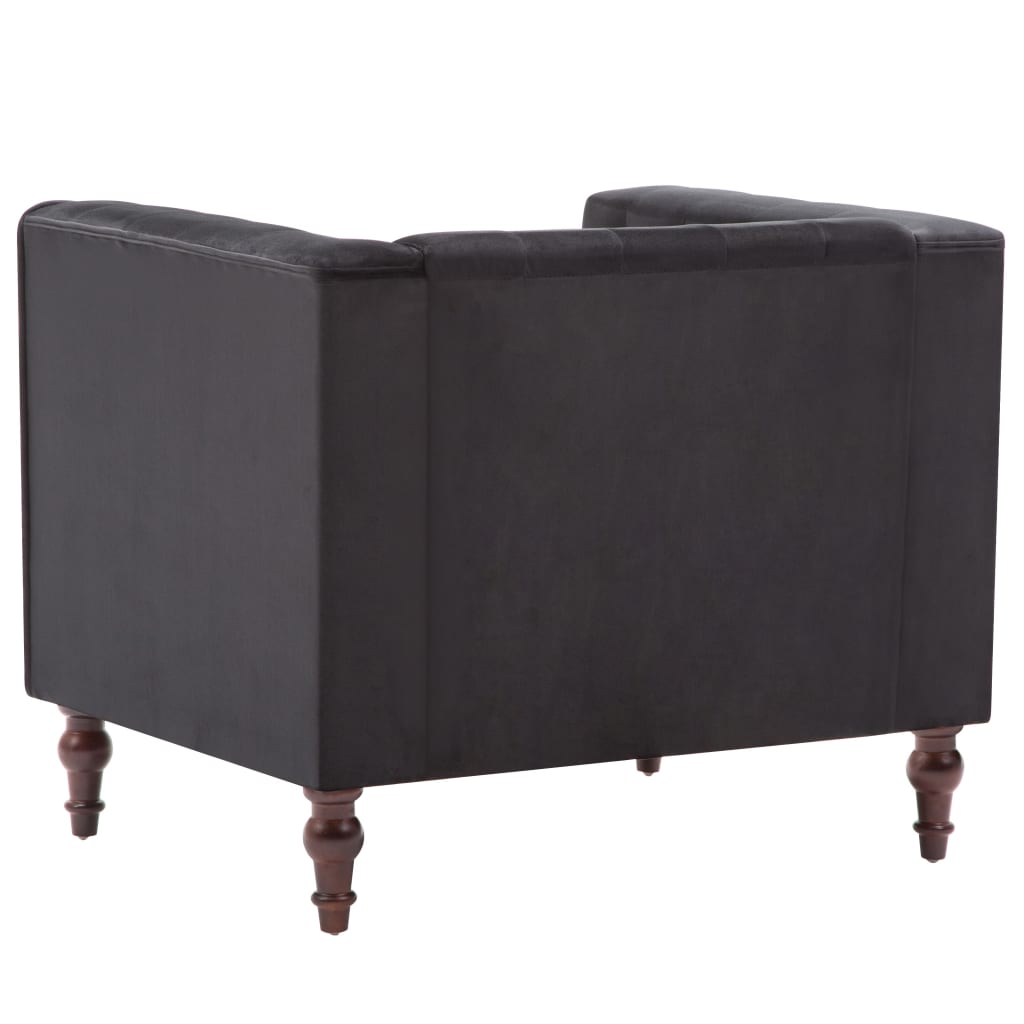 Fauteuil en velours noir