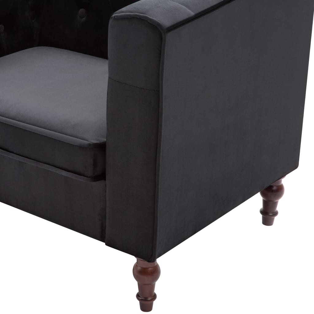 Fauteuil en velours noir