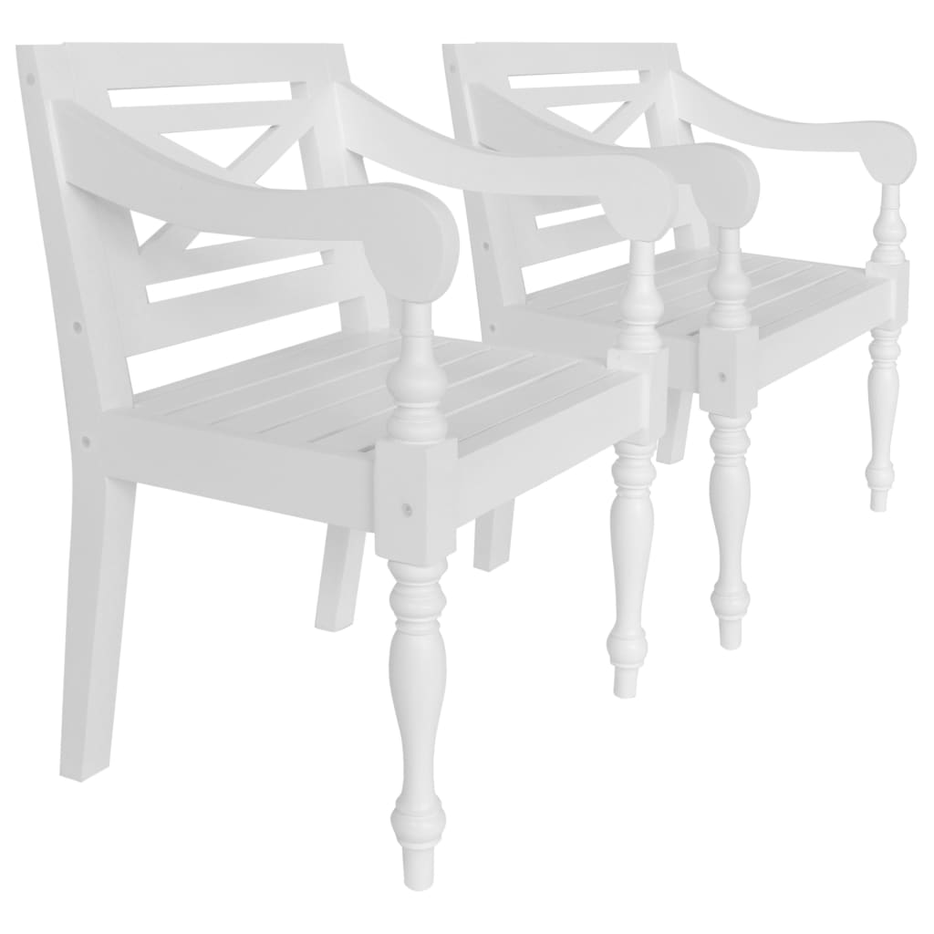 Chaises Batavia 2 pcs en acajou massif