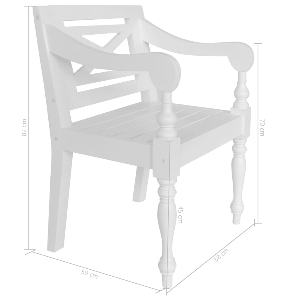 Chaises Batavia 2 pcs en acajou massif