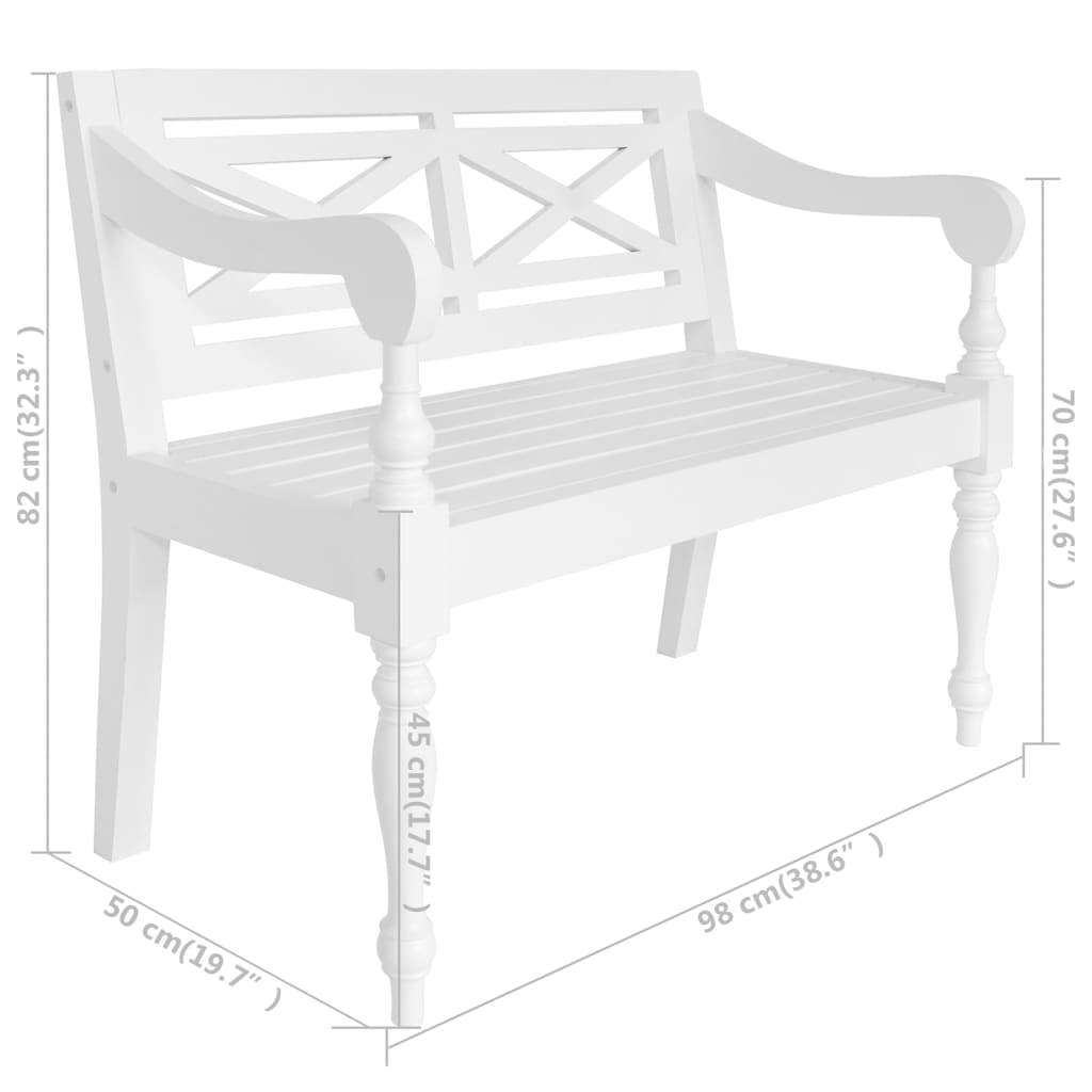 Canapé Batavia 98 cm en acajou massif