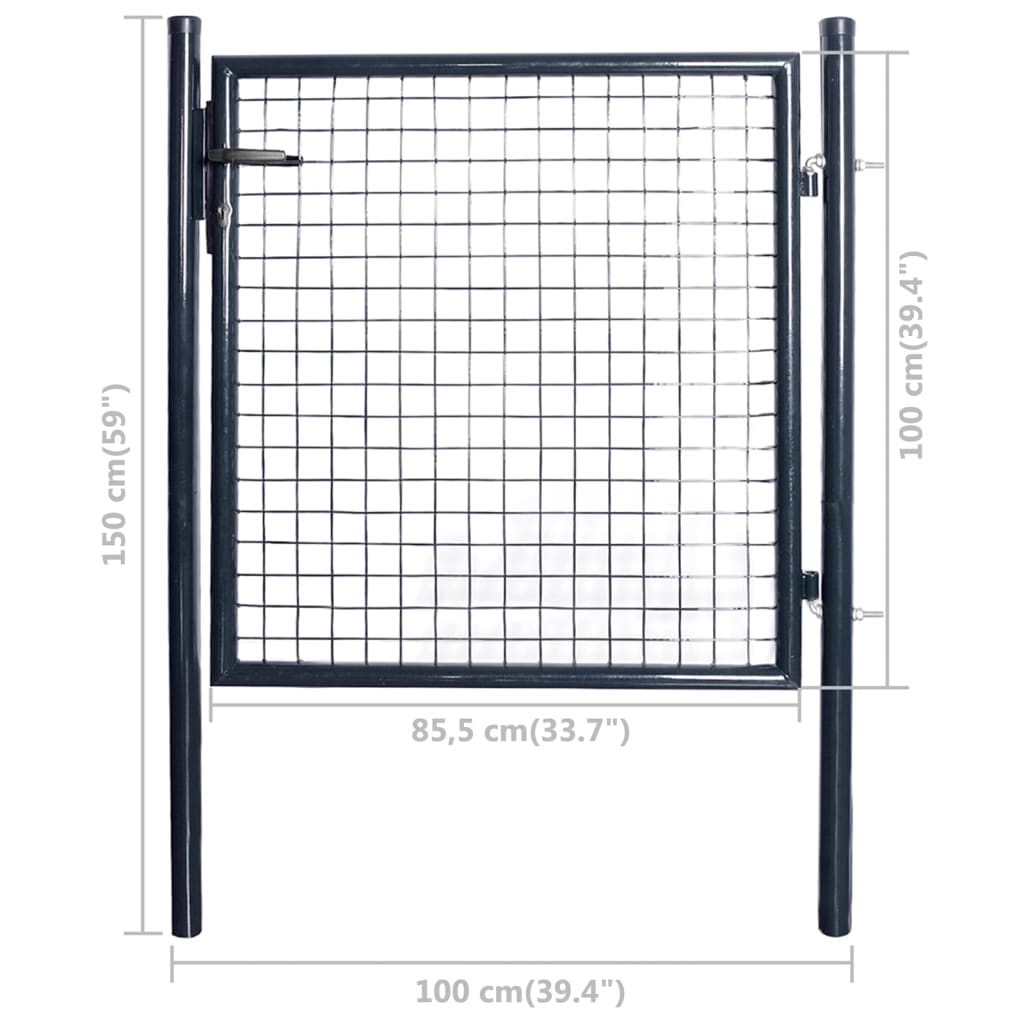 Gaaspoort 85,5x100 cm gegalvaniseerd staal grijs