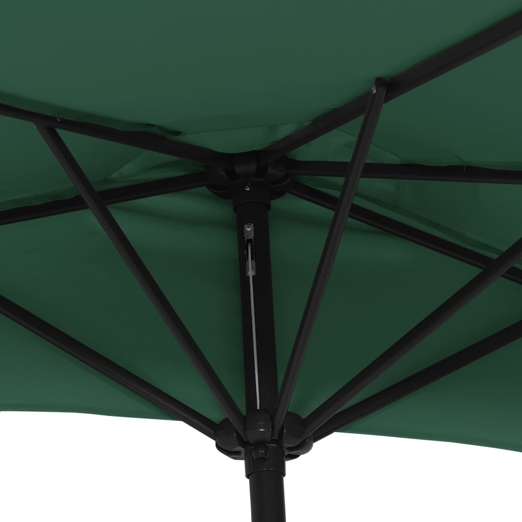 Balkonparasol half met aluminium paal 270x144x222 cm terracotta