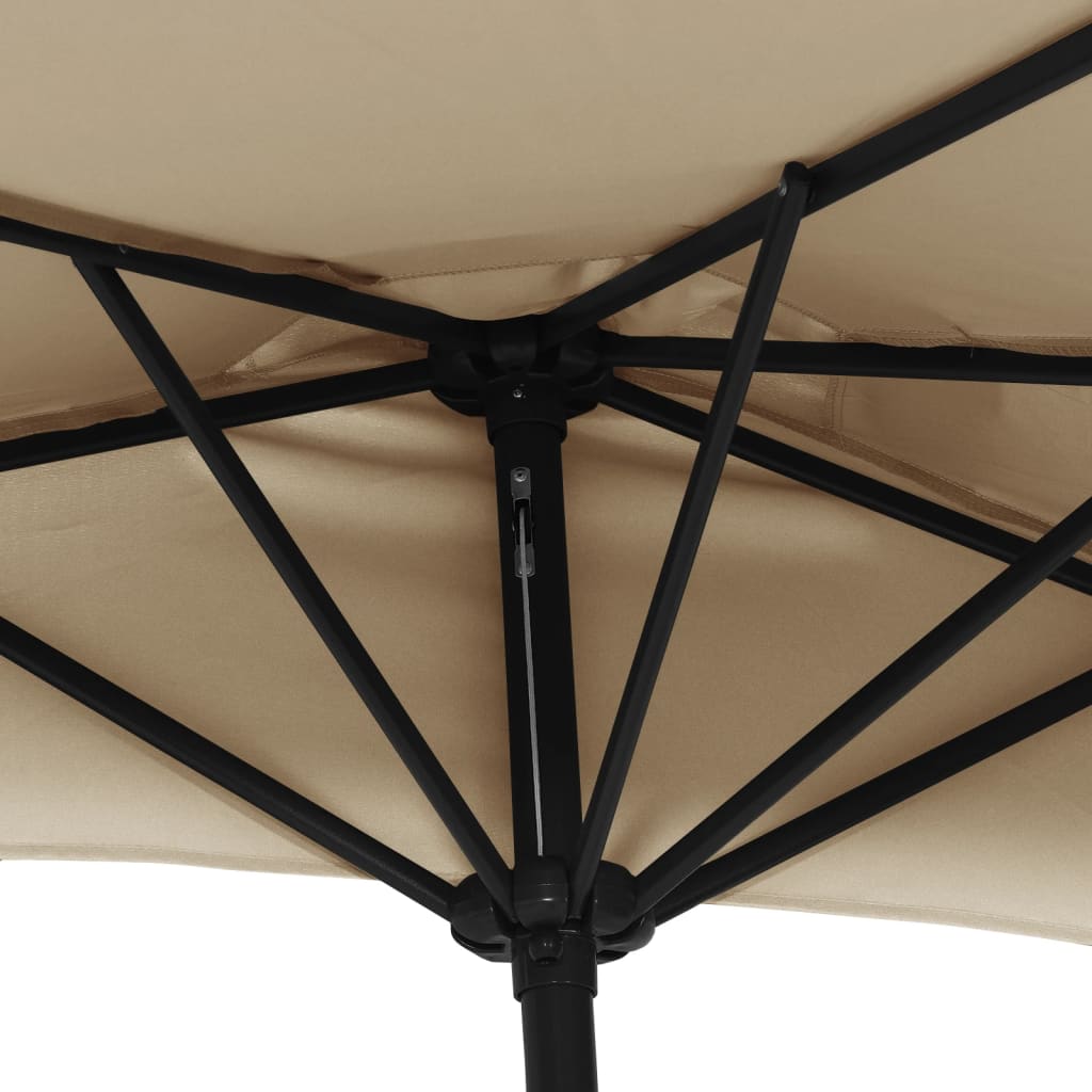 Balkonparasol half met aluminium paal 270x144 cm