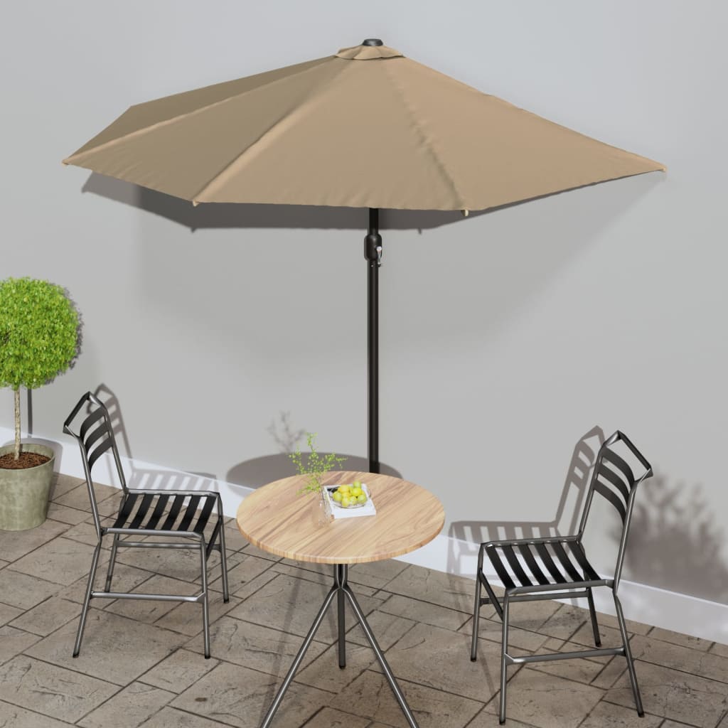 Balkonparasol half met aluminium paal 270x144 cm