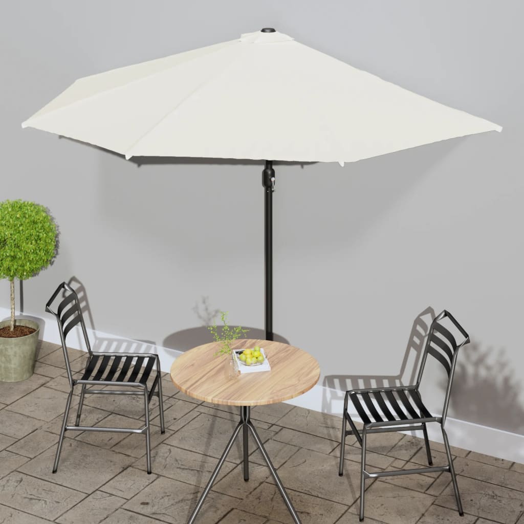 Balkonparasol half met aluminium paal 270x144 cm