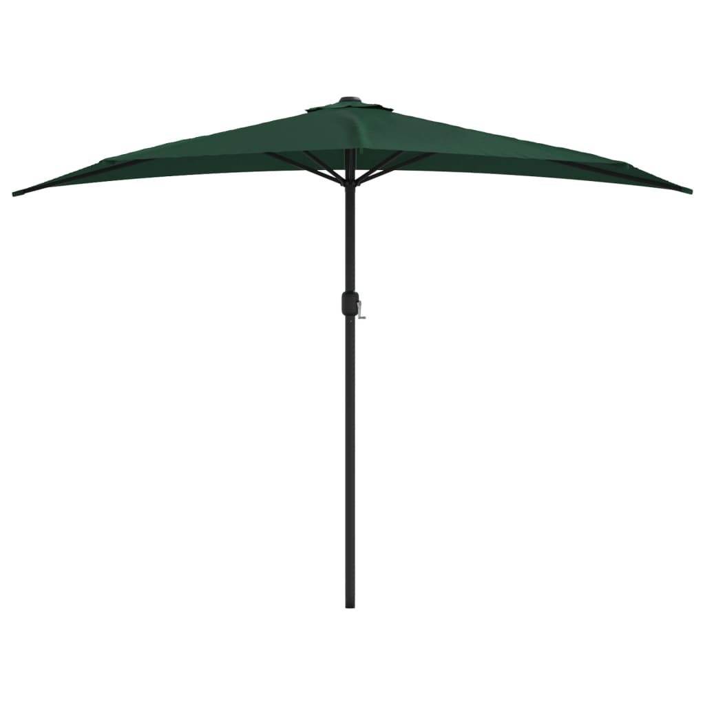 Balkonparasol half met aluminium paal 270x144x222 cm terracotta