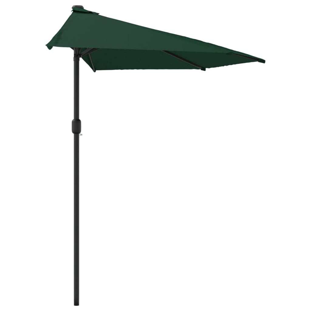 Balkonparasol half met aluminium paal 270x144x222 cm terracotta