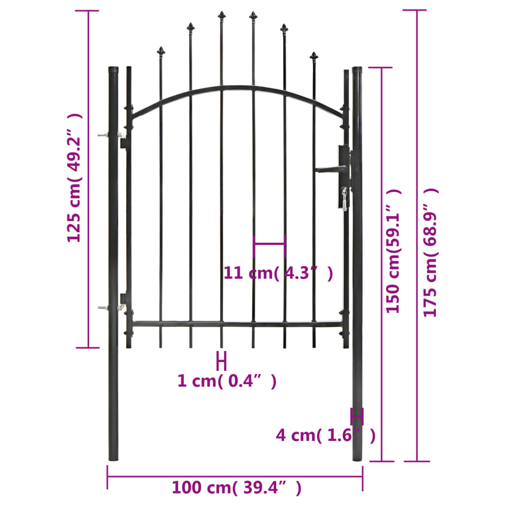 Poort 1x2 m staal