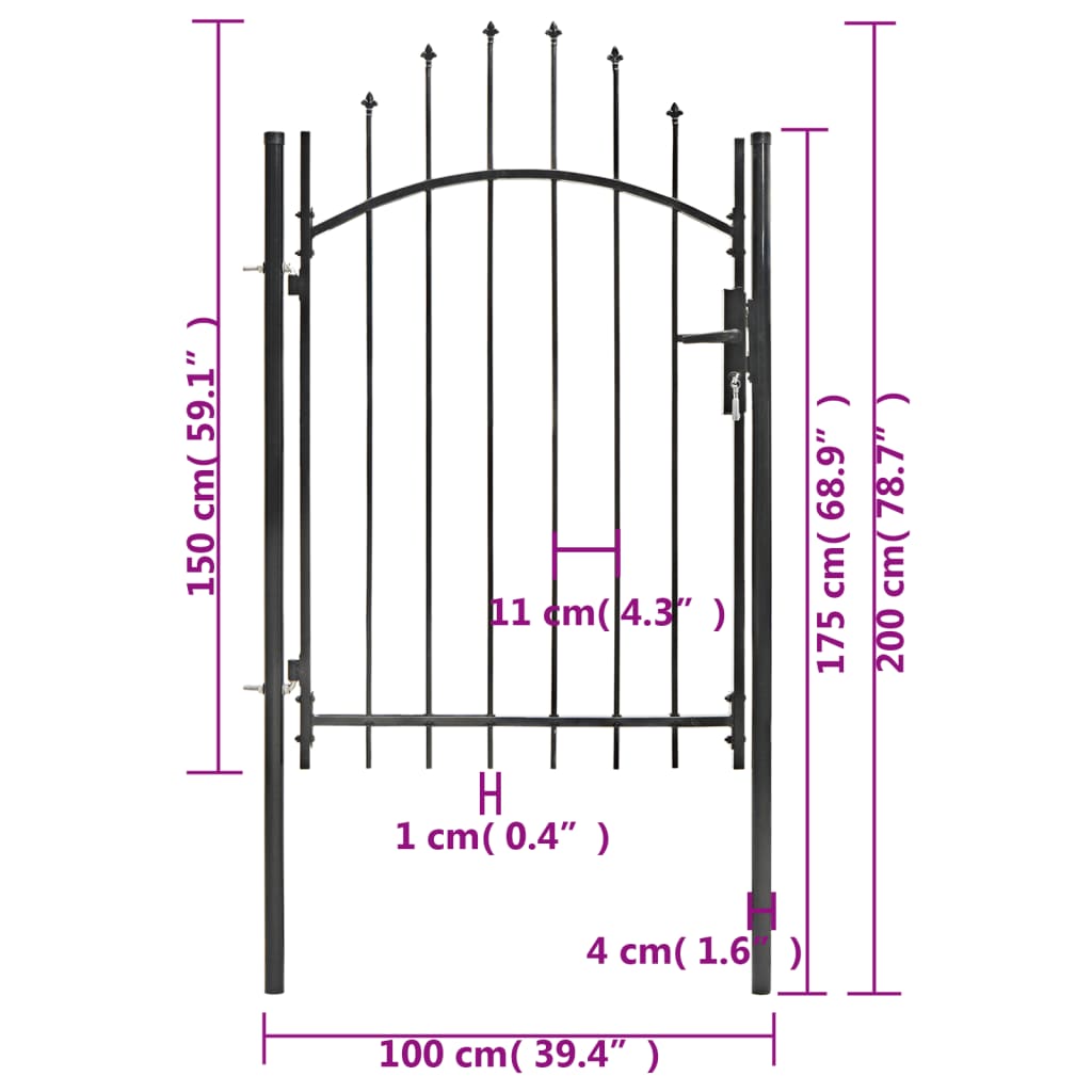 Poort 1x2 m staal