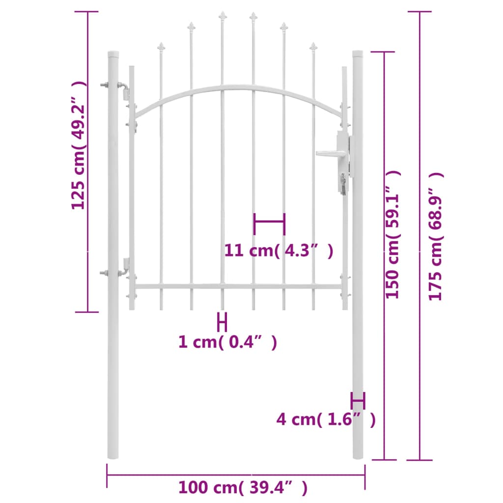 Poort 1x2 m staal