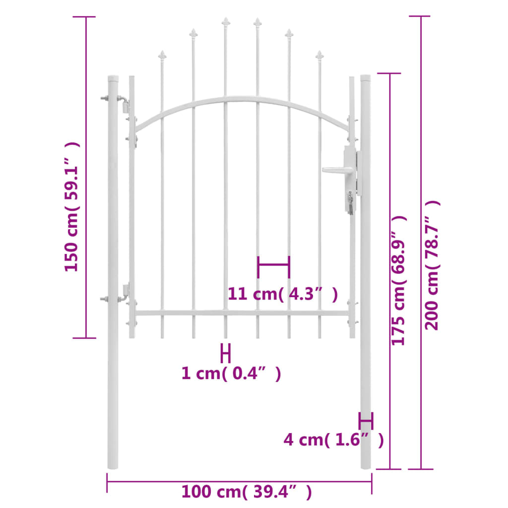 Poort 1x2 m staal