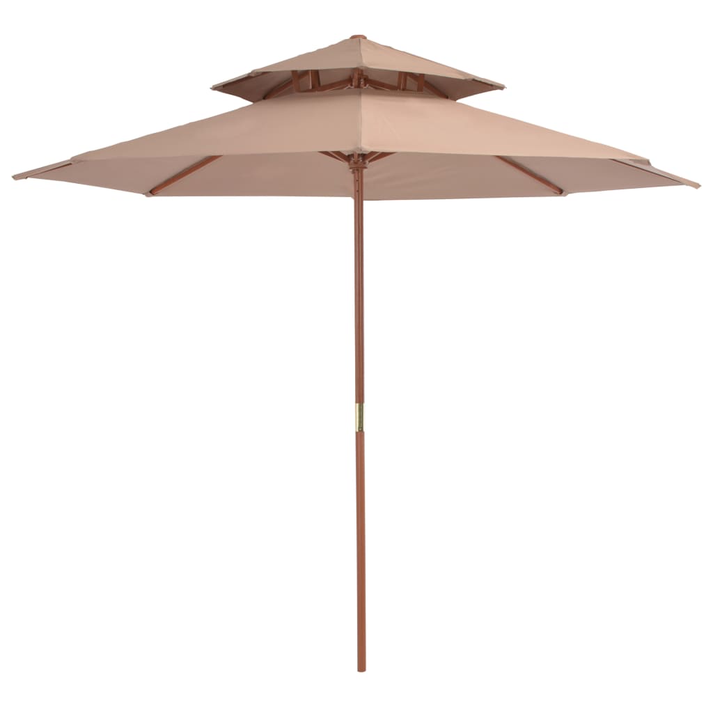 Parasol dubbeldekker met houten paal 270 cm