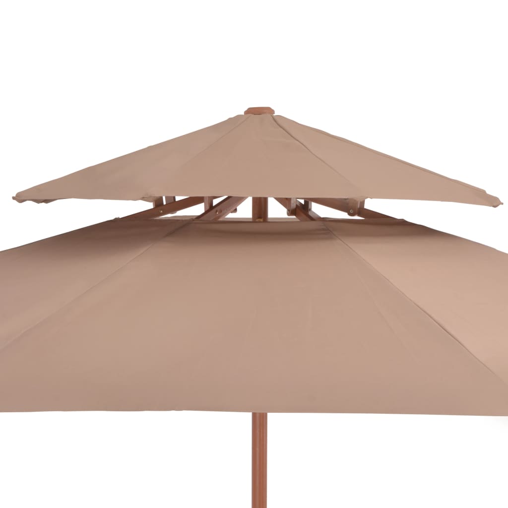 Parasol dubbeldekker met houten paal 270 cm