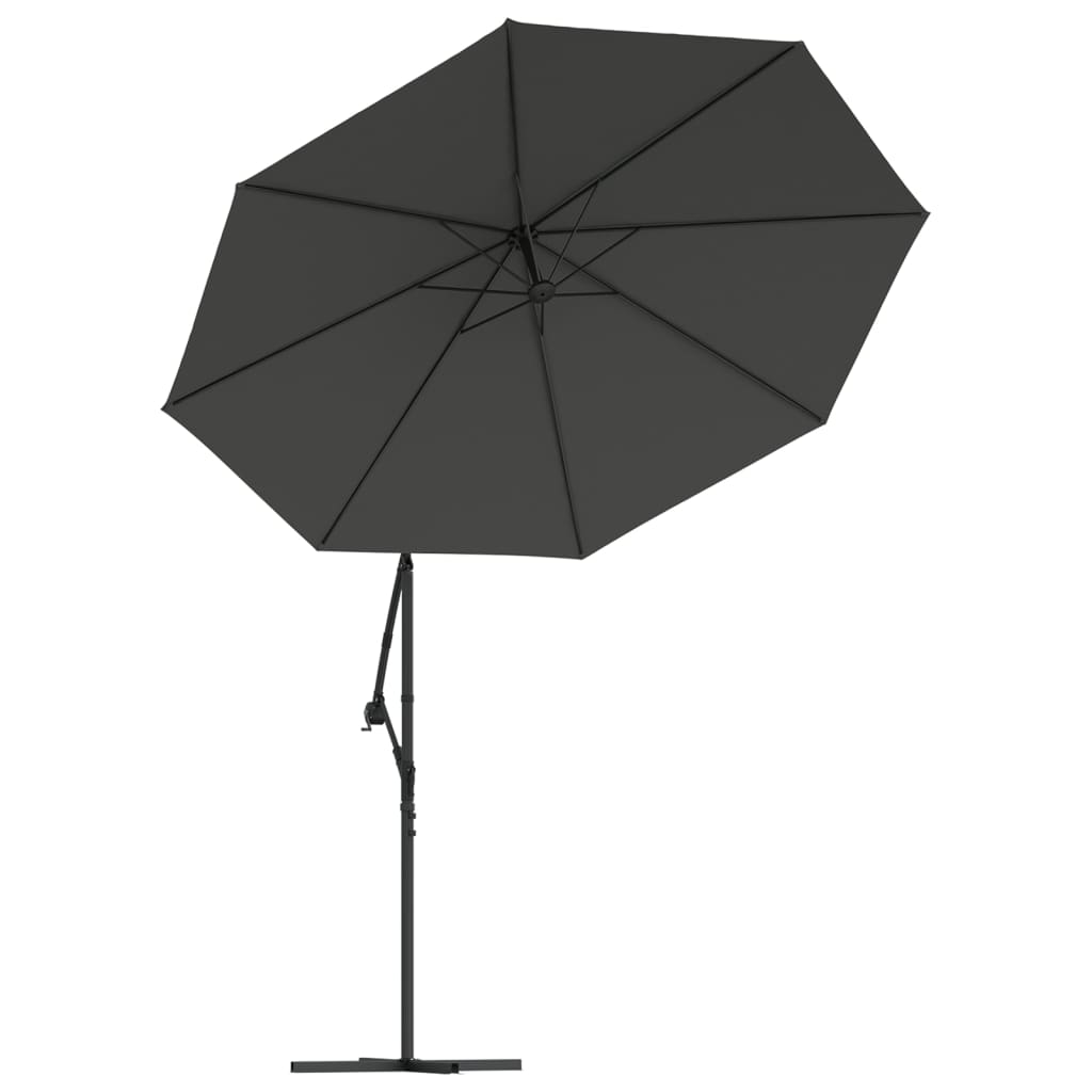 Zweefparasol met LED-verlichting en stalen paal 300 cm