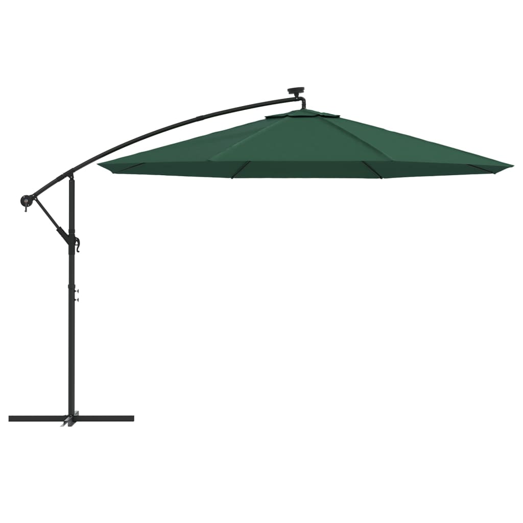 Zweefparasol met LED-verlichting en stalen paal 300 cm