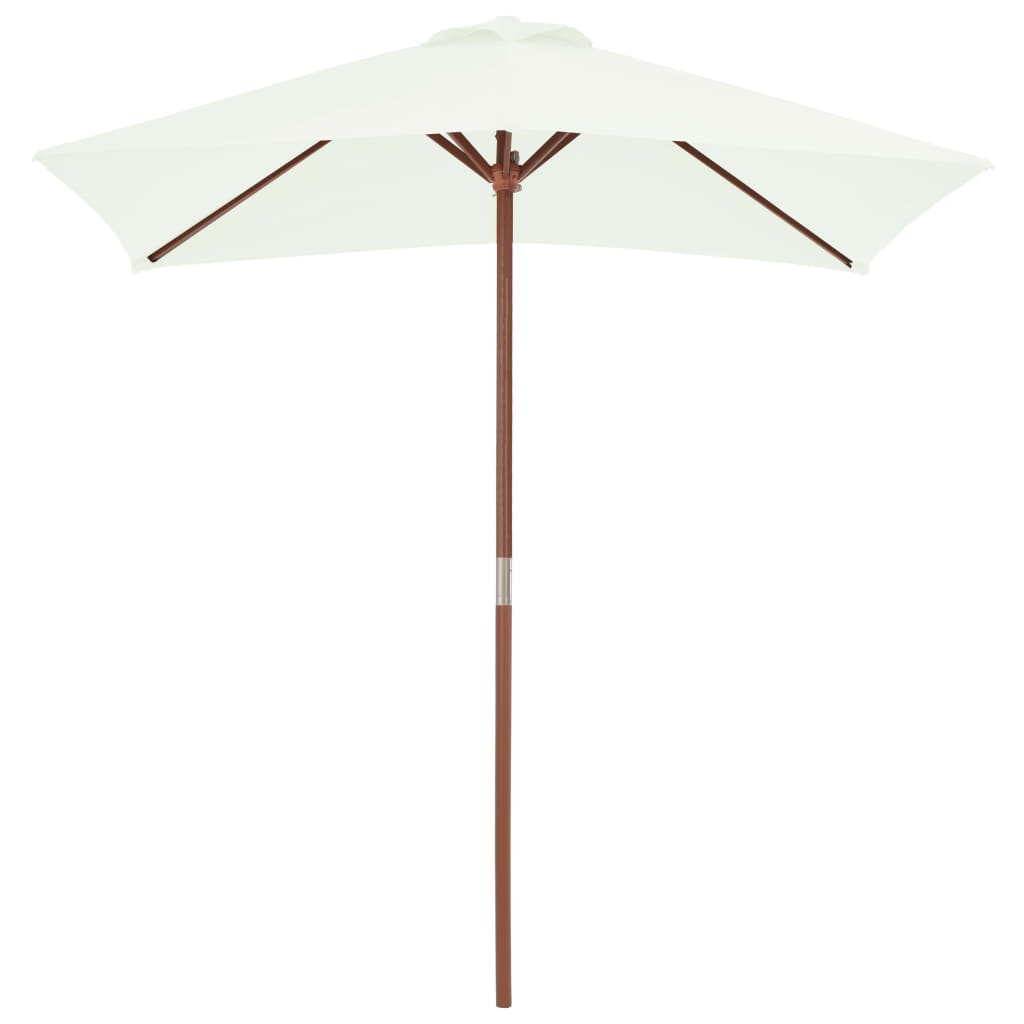 Parasol avec mât en bois 150x200 cm