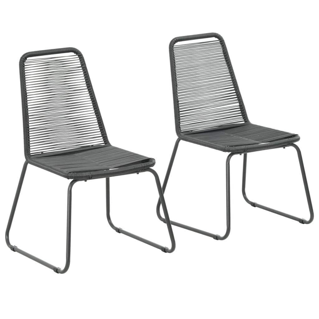 Chaises de jardin 6 pcs poly rotin noir