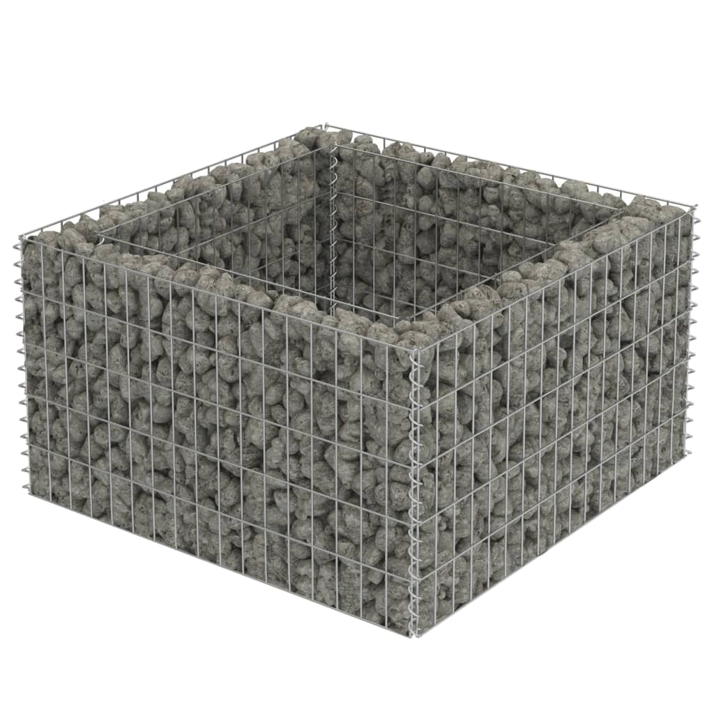 Gabion plantenbak verhoogd 90x90x100 cm gegalvaniseerd staal