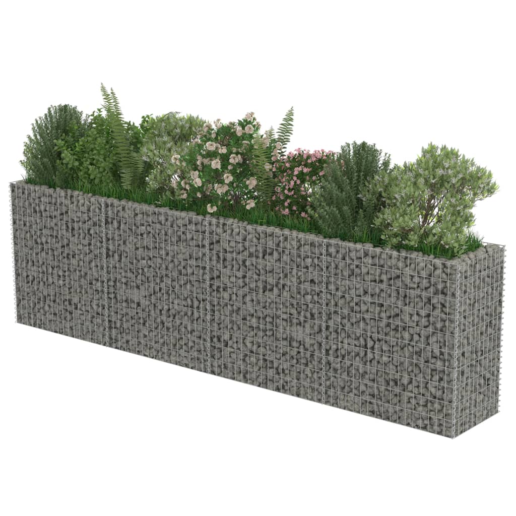 Gabion plantenbak verhoogd 90x90x100 cm gegalvaniseerd staal