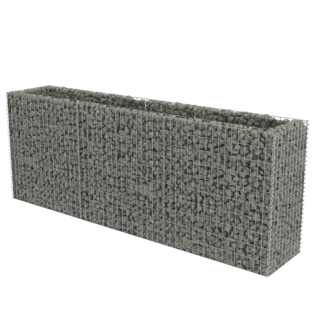 Gabion plantenbak verhoogd 90x90x100 cm gegalvaniseerd staal