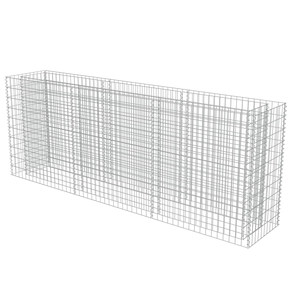 Gabion plantenbak verhoogd 90x90x100 cm gegalvaniseerd staal