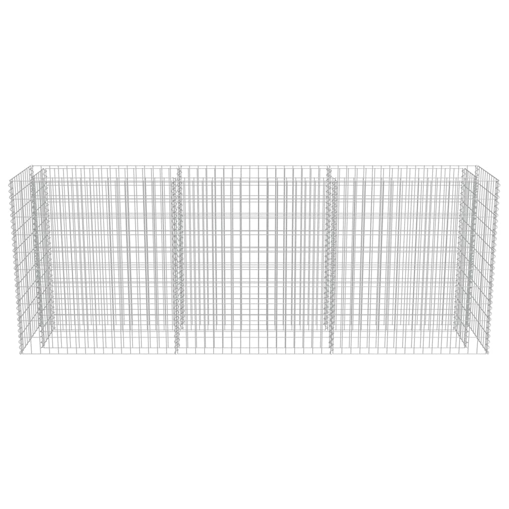 Gabion plantenbak verhoogd 90x90x100 cm gegalvaniseerd staal