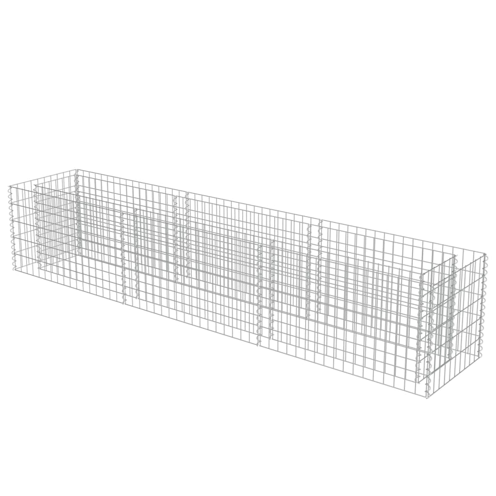 Gabion plantenbak verhoogd 90x90x100 cm gegalvaniseerd staal