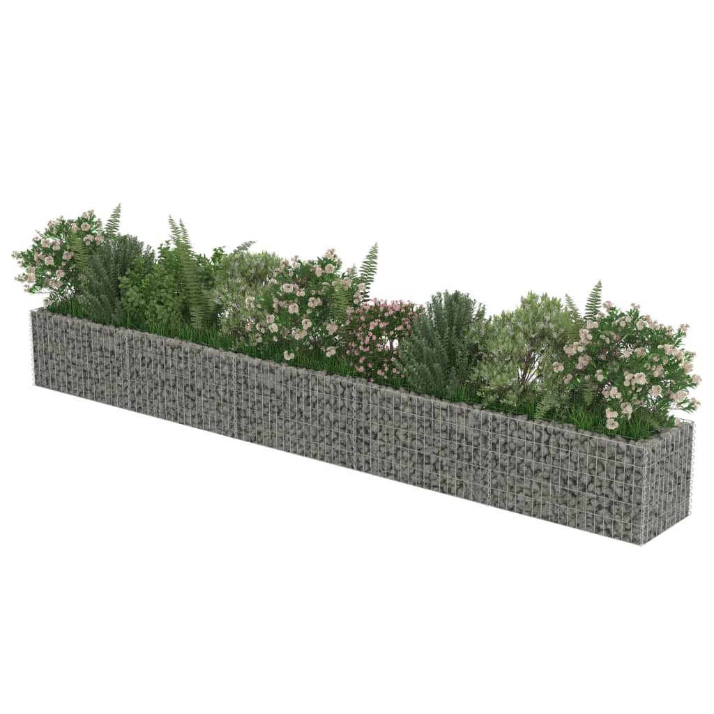 Gabion plantenbak verhoogd 90x90x100 cm gegalvaniseerd staal