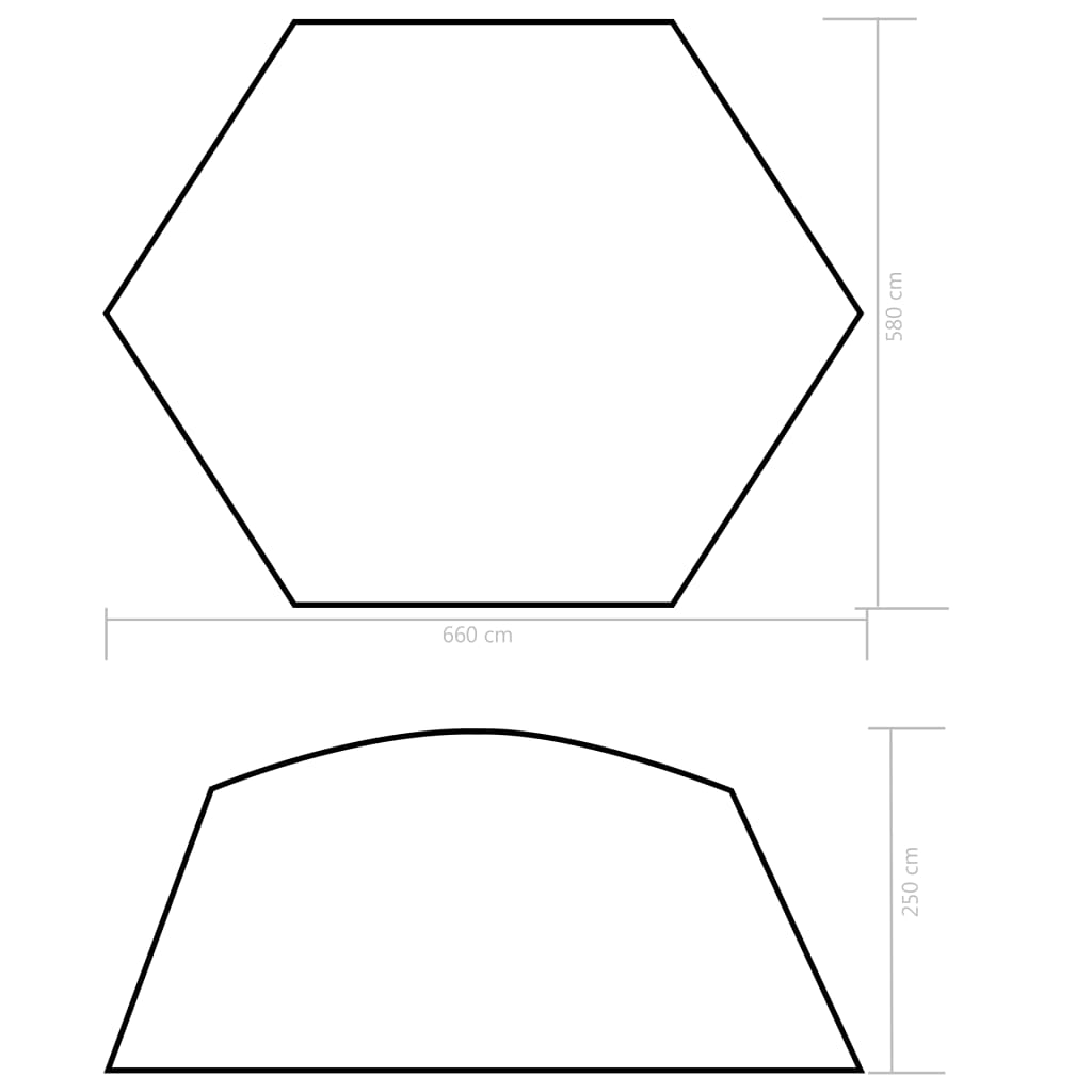 Tente de piscine 590x520x250 cm en tissu