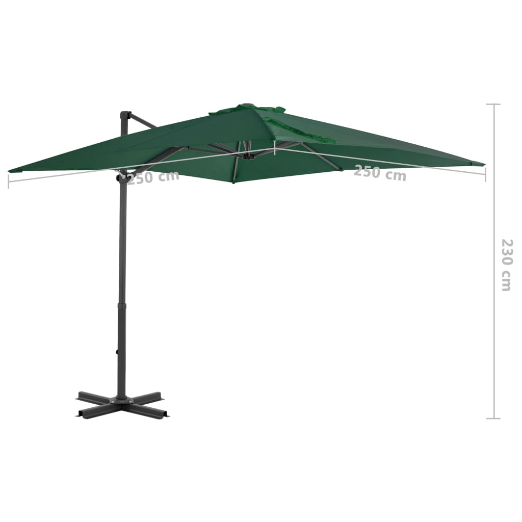 Parasol flottant avec mât en aluminium 300 cm couleur sable