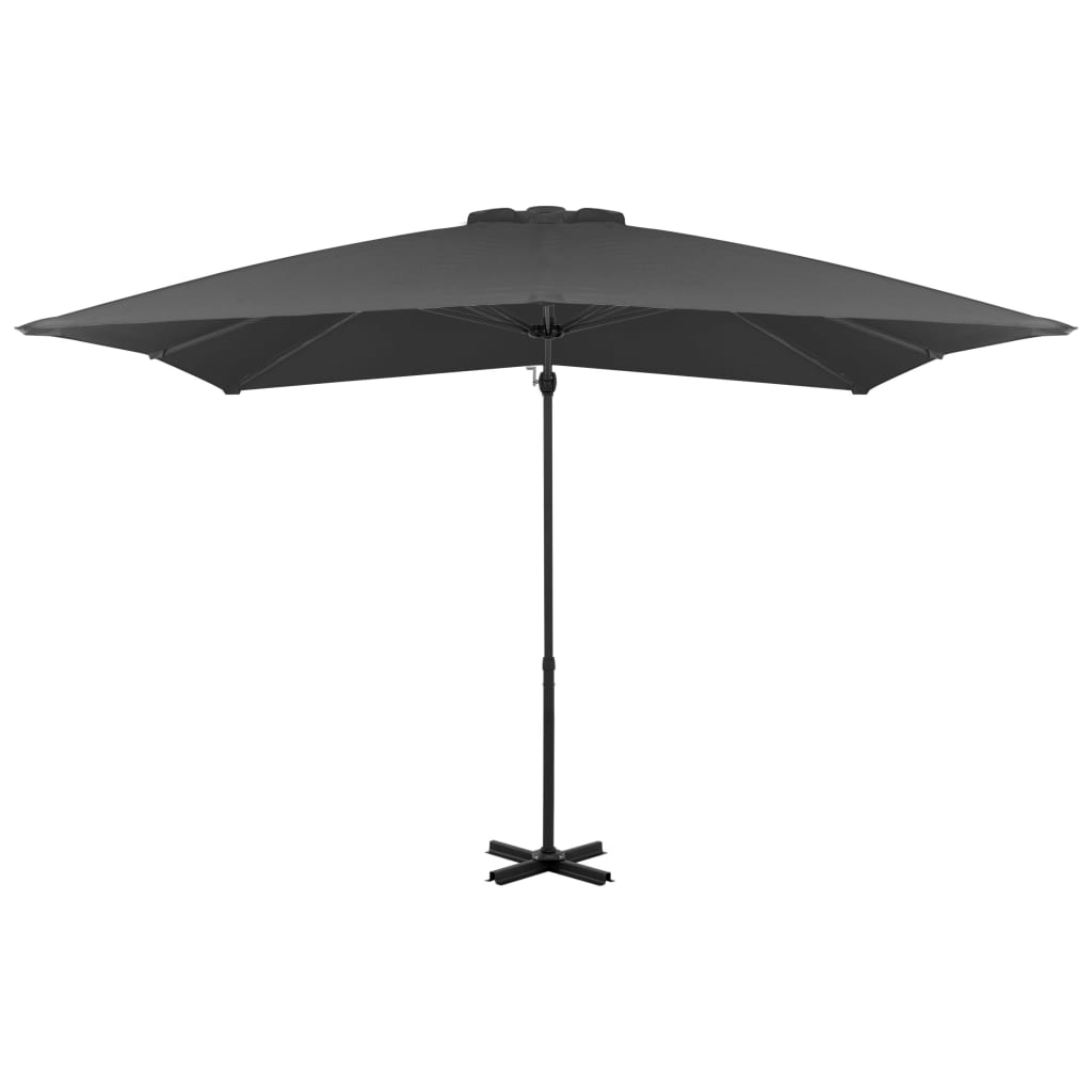 Parasol flottant avec mât en aluminium 300 cm couleur sable