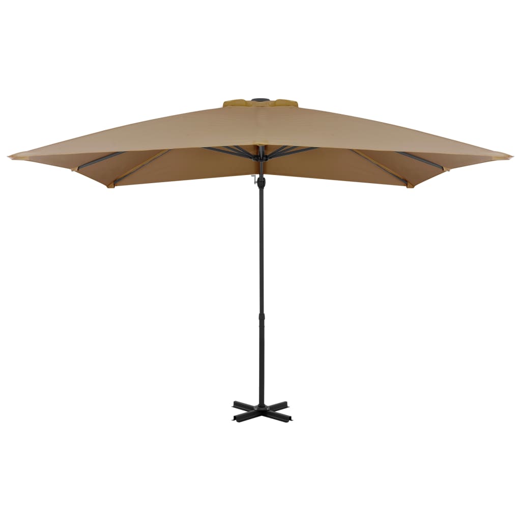 Parasol flottant avec mât en aluminium 300 cm couleur sable