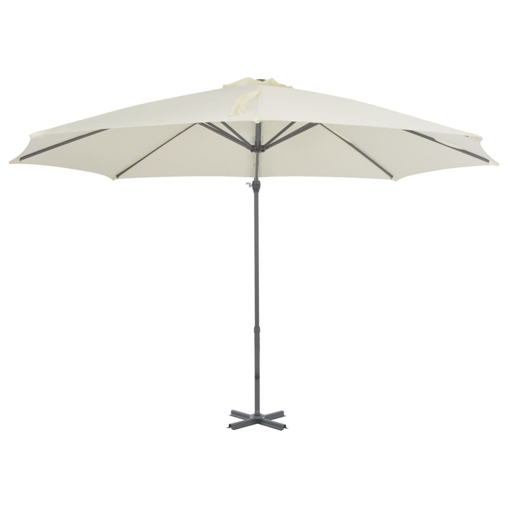 Parasol flottant avec mât en aluminium 300 cm couleur sable