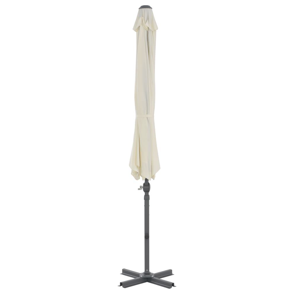 Parasol flottant avec mât en aluminium 300 cm couleur sable