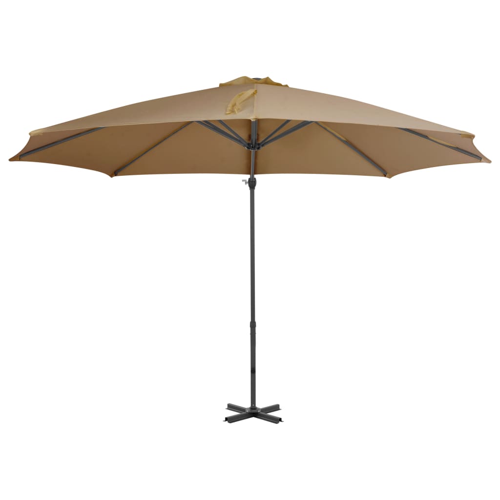 Parasol flottant avec mât en aluminium 300 cm couleur sable