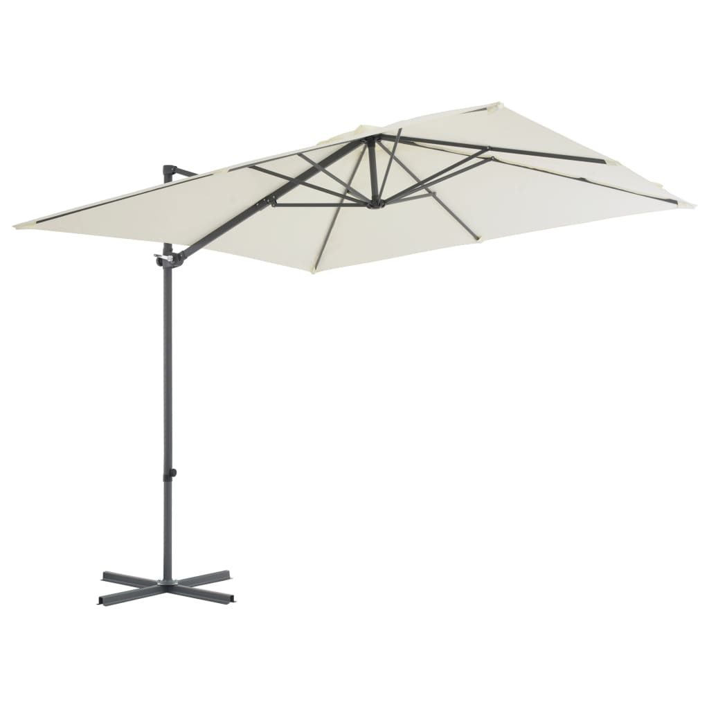 Parasol flottant avec mât en acier 250x250 cm couleur terre cuite