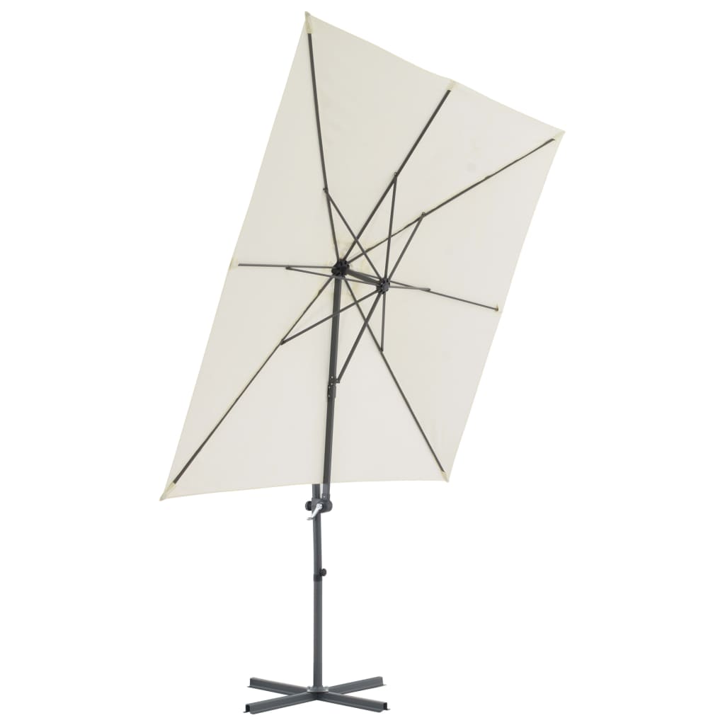 Parasol flottant avec mât en acier 250x250 cm couleur terre cuite