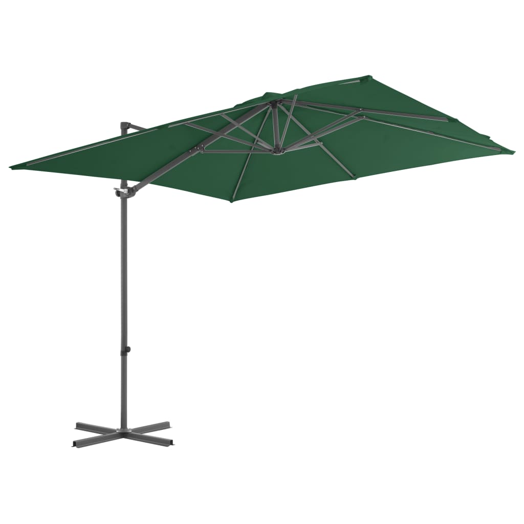 Parasol flottant avec mât en acier 250x250 cm couleur terre cuite