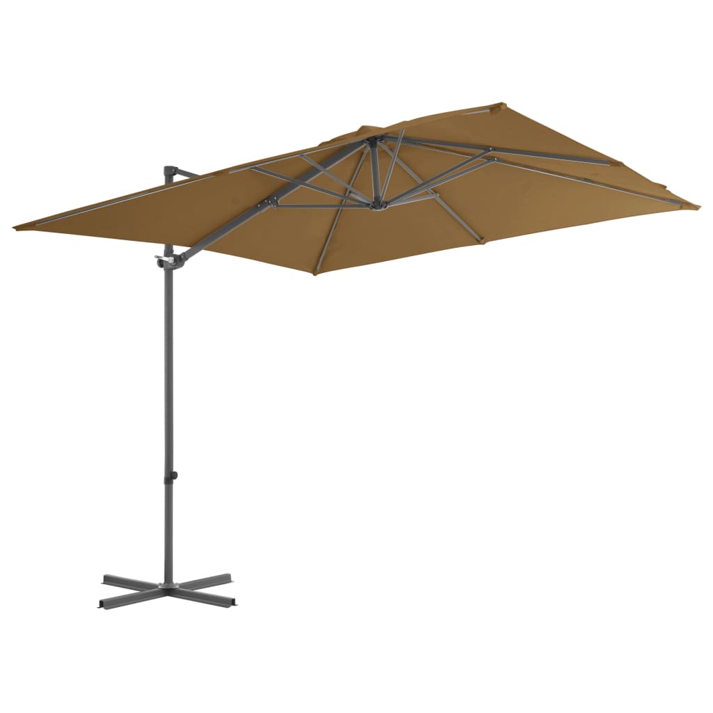 Parasol flottant avec mât en acier 250x250 cm couleur terre cuite