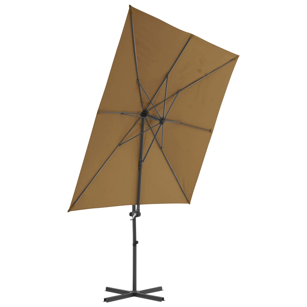 Parasol flottant avec mât en acier 250x250 cm couleur terre cuite