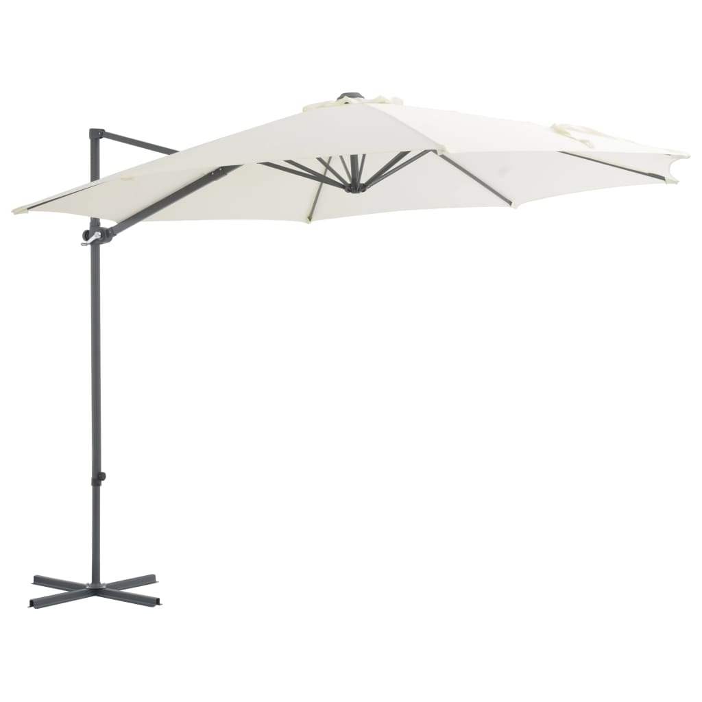 Parasol flottant avec mât en acier 250x250 cm couleur terre cuite