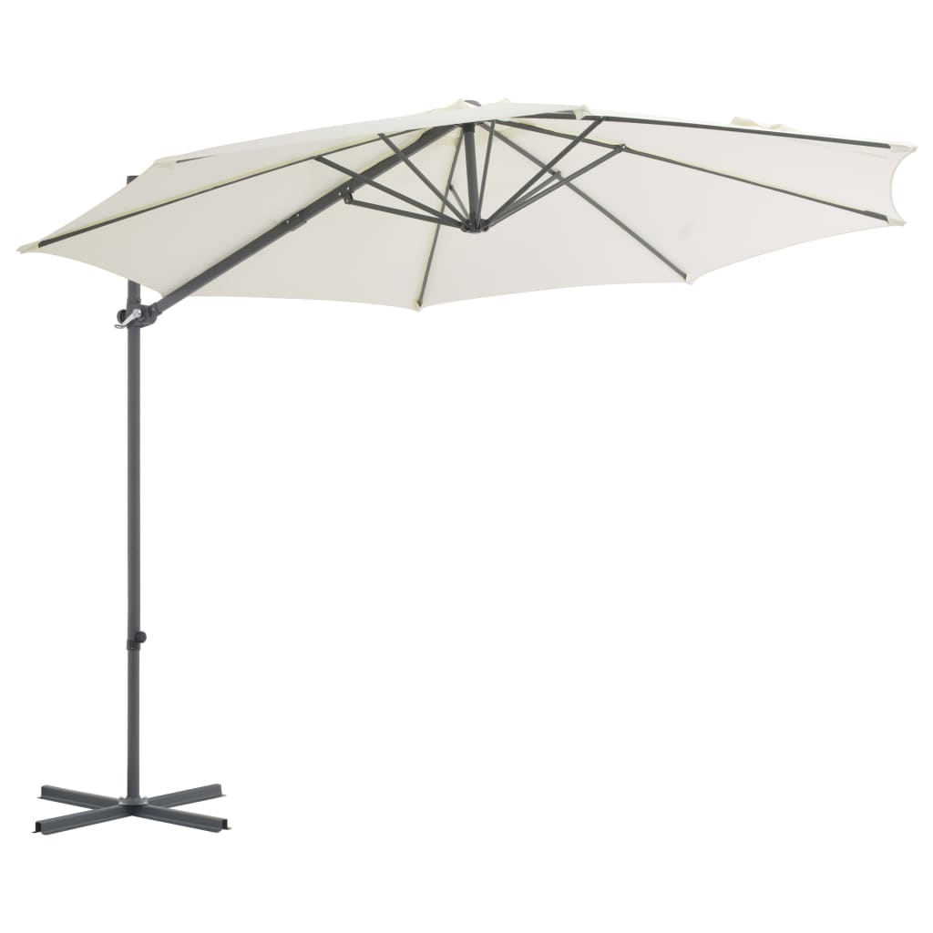 Parasol flottant avec mât en acier 250x250 cm couleur terre cuite