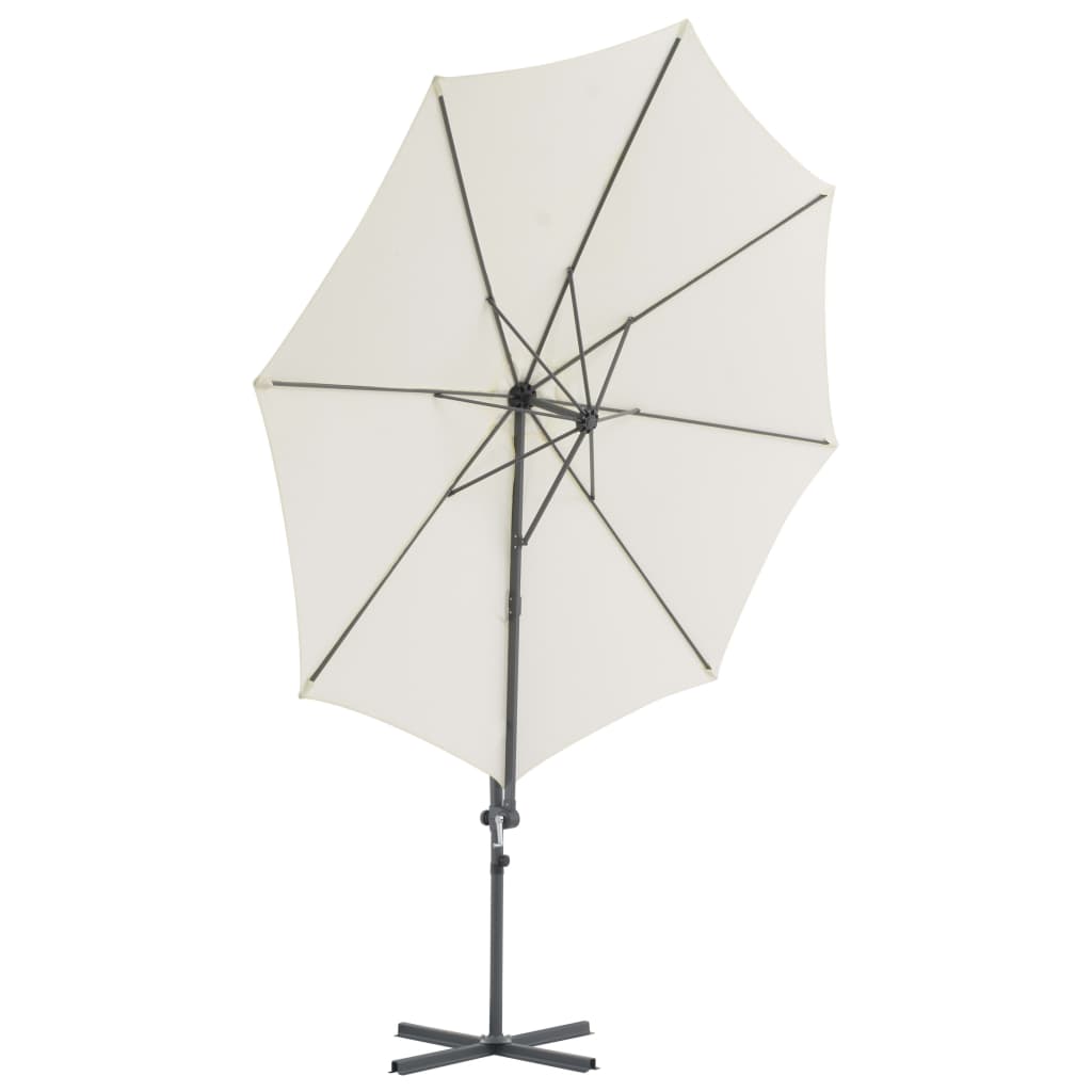 Parasol flottant avec mât en acier 250x250 cm couleur terre cuite