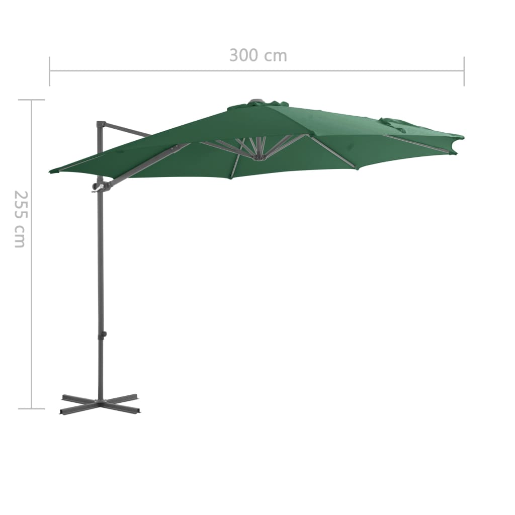 Parasol flottant avec mât en acier 250x250 cm couleur terre cuite